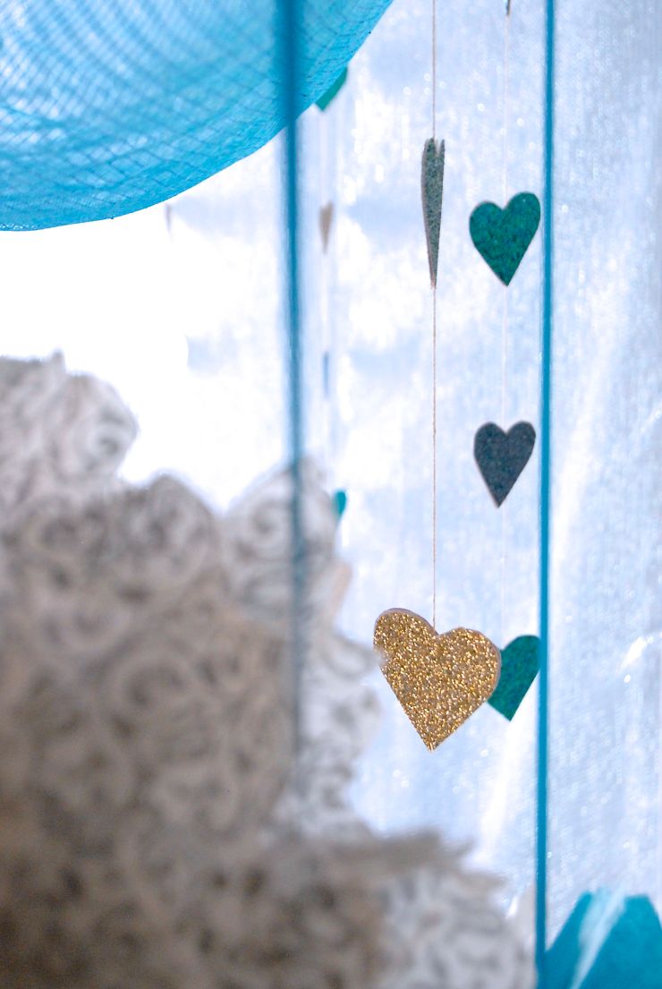 Glitter Bridal Shower Cieling decorations